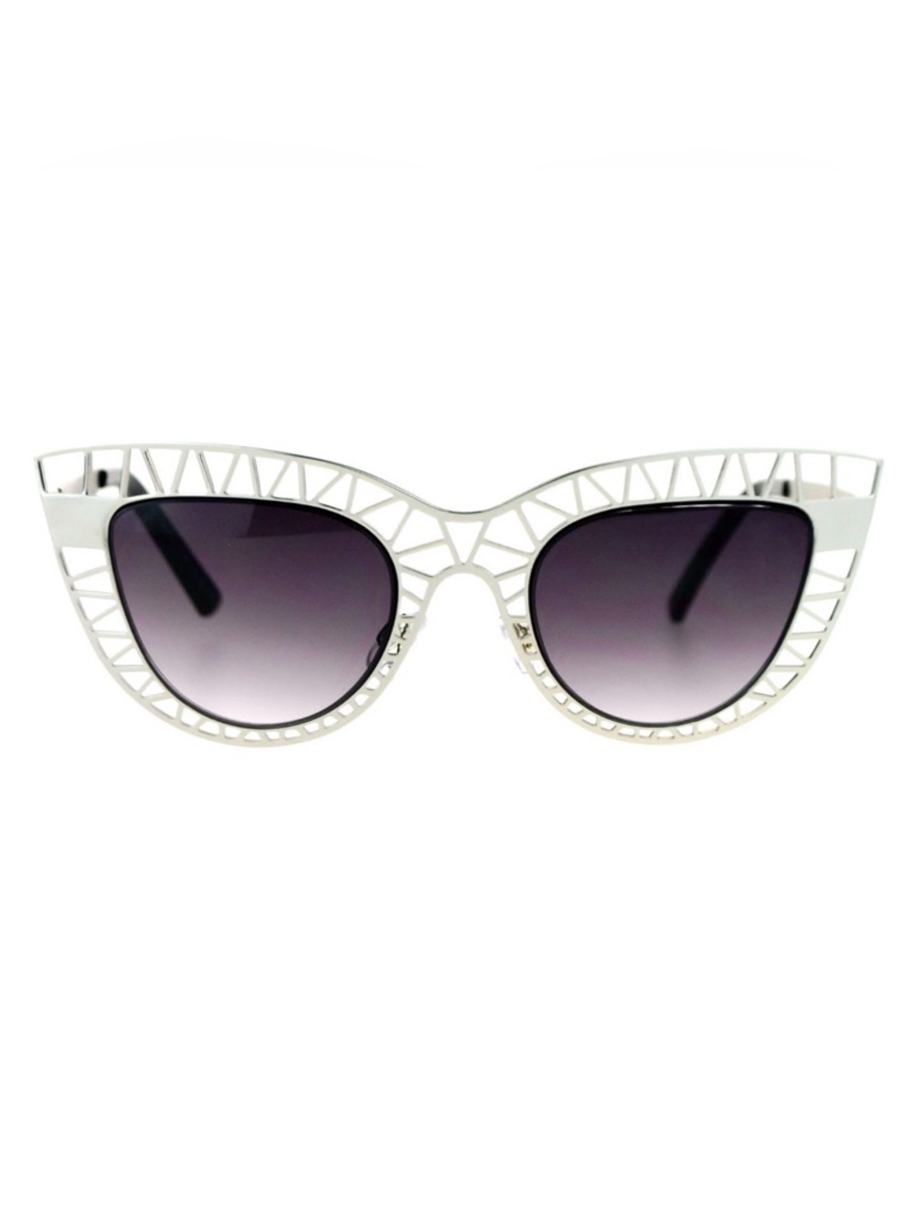 White Geometric Cat Eye Sunglasses - Women Accessories - Picture 3 of 5